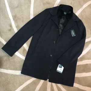 Ralph Lauren Boys Edgar Rain Coat, Black, Size 20R